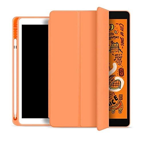 Huiran Custodia Magnetica Intelligente con portamatite per iPad PRO 11 12.9 2020 Mini5 PRO 11 10.5 12.9 2018 Air 10.5 2019 Flip Stand Cover-Arancione mini5