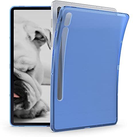 kwmobile Custodia Protettiva Tablet Compatibile con Samsung Galaxy Tab S8 / Galaxy Tab S7 Cover Cover Trasparente Morbida Silicone Tablet blu/trasparente