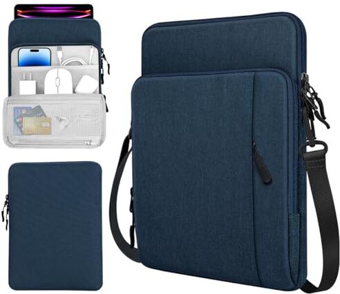 TiMOVO Custodia per Laptop da 12,9" Borsa a Tracolla per iPad PRO 12,9 2022/2021/2020, Surface Laptop Go 12,4", Galaxy Tab S9+ 12,4" 2022/2023, Indaco