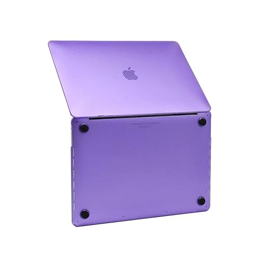 KKTECH Custodia protettiva in fibra di carbonio ultra sottile compatibile con MacBook Air 13" (2020 e 2019 e 2018) Modello: A2337 (M1)/A2179/A1932, custodia rigida (viola)