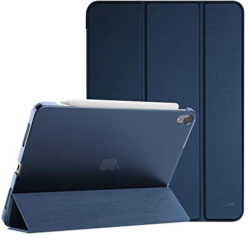 ProCase Custodia per iPad Air 5 2022 [A2588/A2589/A2591]/Air 4 /iPad 10.9 2020 Cover[A2324/A2072/A2316/A2325], [Supporta Ricarica di Pencil 2]Smart Cover Leggero Traslucida Smerigliata -Blu Marino