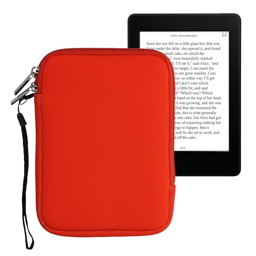 kwmobile Custodia Universale per eReader Copertina in Neoprene Arancione con Chiusura a Zip Misura 17 x 12 x 2 cm Astuccio portatablet