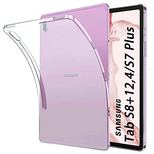 NUPO Cover per Samsung Galaxy Tab S7 Plus 12,4 pollici 2020, ultra sottile, in silicone TPU, trasparente, per Galaxy Tab S7+ SM-T970/T975/T976, colore: Bianco opaco