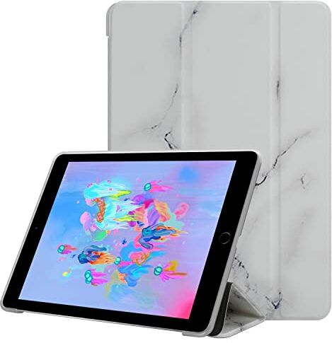 Cadorabo Custodia per tablet compatibile con Apple iPad MINI/MINI 2 / MINI 3 / MINI 4 / MINI 5 Design Marmo Bianco Coperchio protettivo ultra sottile in silicone TPU flessibile, funzione stand