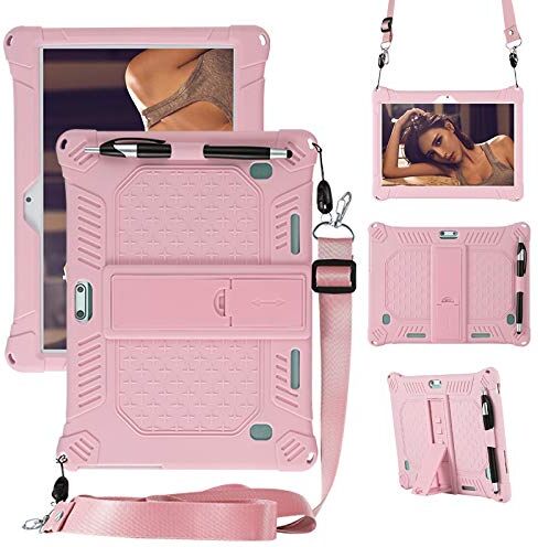 YHFZR Custodia Cover per LNMBBS T12-EEA, Ultra Leggero Protettiva Cover in Silicone con Supporto per Bambini per LNMBBS T12-EEA 10 Pollice, Rosa