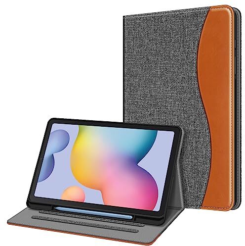 FINTIE Custodia per Samsung Galaxy Tab S6 Lite 10.4'' 2024/2022/2020 (SM-P620/P625/P613/P619/P610/P615) con S Pen Holder [SlimShell] Multi-angli Leggero Morbida TPU Cover Case, Grigio