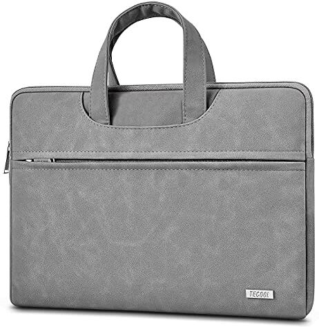 TECOOL 15,6 Pollici Custodia PC Borsa per 15-15,6" HP Dell Lenovo ASUS Acer Samsung Laptop, Morbide Sleeve Porta PC Portatile per MacBook Pro 16 2021, 15" Surface Laptop 3, Matebook D16/D15, Grigio