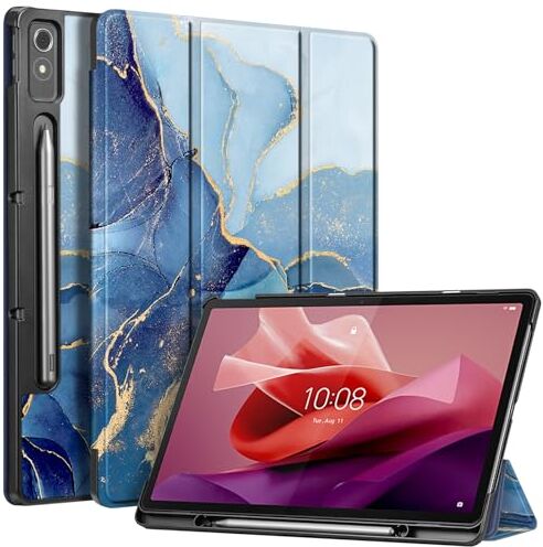 FINTIE Custodia Compatibile con Lenovo Tab P12 12,7 Pollici TB370FU 2023 Tablet, Sottile Leggera Case Protettiva Cover con Auto Sveglia/Sonno, Ocean Marble