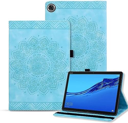 Rosbtib Custodia Protettiva per Huawei MediaPad M5/ M5 Pro 10.8" CMR-AL09 CMR-W09 Pelle PU Flip Cover con Funzione di Supporto Slot Schede Floreale Mandala Cover Huawei MediaPad M5/ M5 Pro, Blu