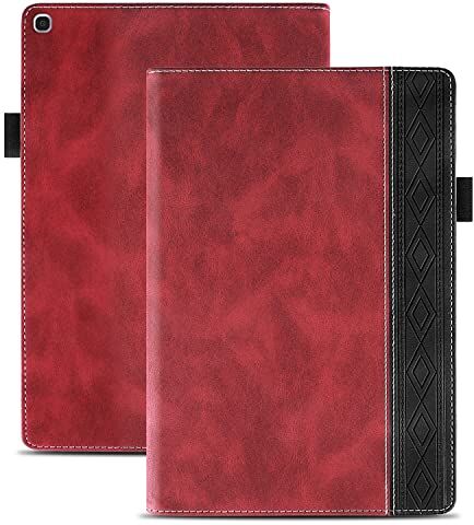 Vaitasy Custodia Samsung Galaxy Tab A 10.1 Pollici 2019 (SM-T510/ SM-T515), Pelle PU Flip Book Custodia con Supporto Funzione Cover per Galaxy Tab A 10.1" 2019 Rosso