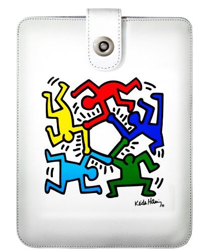 Case Scenario Custodia Universale per Tablet da 7 Pollici, Motivo Circle of People Keith Haring