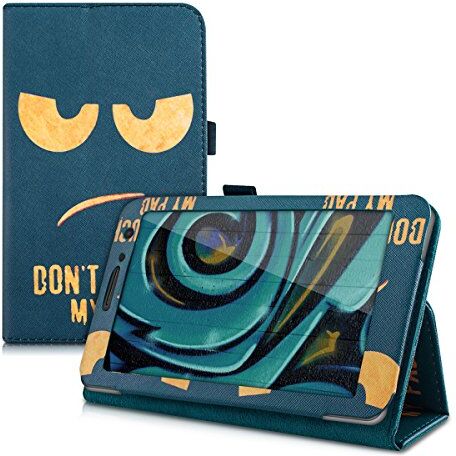 kwmobile Custodia per tablet Huawei MediaPad T1 7.0/Honor Play T1 Tablet Cover Slim Case Tablet Cover Smart Cover Table Tcase Nero Don't Touch My Pad Gold Dunkelblau