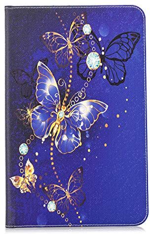 Sconosciuto JIan Ying Samsung Galaxy Tab E 9,6" SM-T560/T561 Custodia, Premium PU Smart Cover Tablet Schermo Purple butterflies