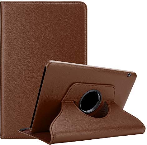 Cadorabo Custodia Tablet per Huawei MediaPad T5 10 (10.1" Zoll) in BRUNO FUNGO – Copertura Protettiva in Stile Libro SENZA Auto Wake Up con Funzione Stand e Cerniera Elastico