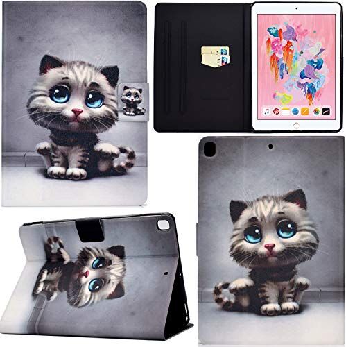 DodoBuy Custodia per iPad 10.2"/iPad PRO 10.5/iPad Air 10.5, in Pelle PU Flip Smart Cover Copertura Sottile Case Borsa Titolare Portafoglio Supporto Slot per Schede Chiusura Magnetica Gatto