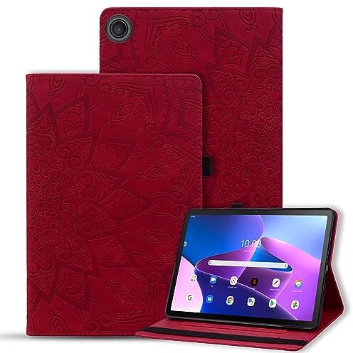 Vaitasy Custodia Samsung Galaxy Tab A9 Plus 11 Pollici 2023 Cover Flip Book Custodia con Supporto Funzione per Galaxy Tab A9 Plus 2023 SM-X210/X215/X216 Mandala Rosso