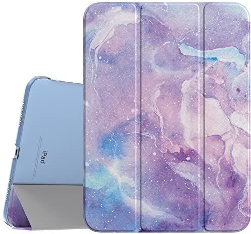 TiMOVO Cover Custodia Compatibile con iPad 10 Generazione 10,9" 2022, iPad 10 Cover con Retro in PC Rigido Semi-Trasparente, Funzione di Auto Sveglia/Sonno, Cielo Stellato Viola Sognante