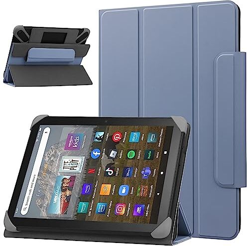 HoYiXi Custodia universale per Tablet da 7-8 pollici con Supporto pieghevole Custodia Cover protettiva per tablet da 7"-8" Samsung Galaxy Tab/Lenovo/HUAWEI/Fire Tablet viola