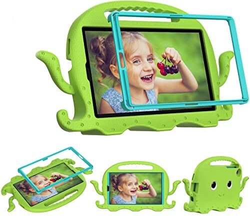 Generic Custodia per tablet + pellicola proteggi schermo per Samsung Galaxy Tab A 8" T290 T295 (2019), custodia per bambini con manico in polipo, schiuma EVA leggera antiurto + tracolla verde