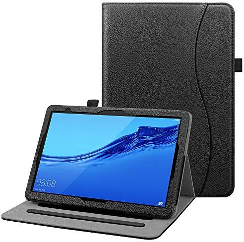 FINTIE Custodia Cover per Huawei MediaPad T5 10 [Multi-angli] Slim Fit Folio Pieghevole Cover Protettiva con Tasca delle Carte per Huawei MediaPad T5 10.1 Pollici 2018, Nero