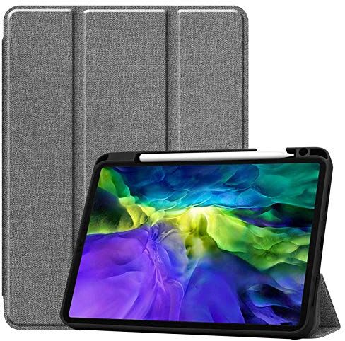 Huiran Custodia per iPad PRO 11 12.9 2020 Cover con portamatite   per iPad PRO 12.9 2020 4th Auto Sleep Wake-Grey 12.9 2020