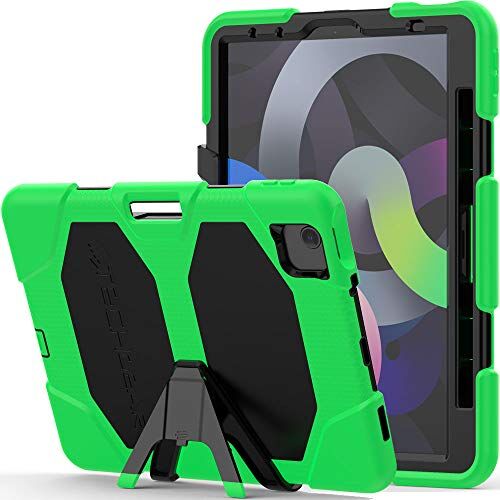 TECHGEAR Custodia Robusta Compatibile con iPad Air 5, iPad Air 4 10.9 Pollici (5/4 Generazione) Resistente agli Urti e all'impatto Cover con Supporto per i Bambini, Lavoro e Scuola [Verde]