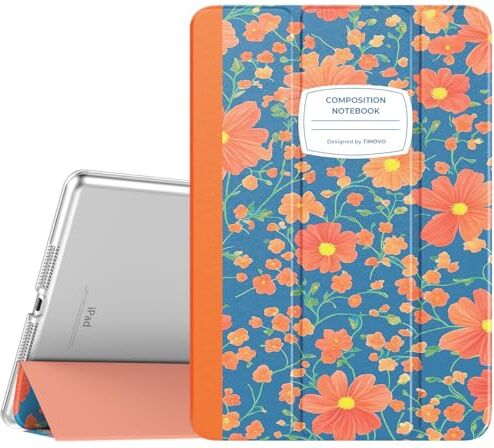 TiMOVO Cover per iPad 9 Generazione 2021/iPad 8 Generazione 2020/iPad 7 Generazione 2019, Custodia con Guscio Posteriore Traslucido Smart Cover con Auto Svegliati/Sonno, Taccuino Floreale Vintage