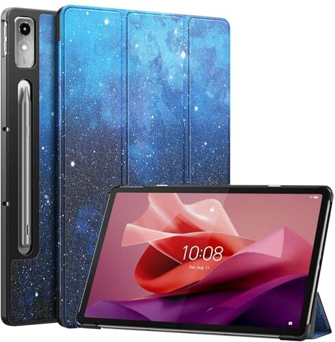 MoKo Custodia Sottile per Lenovo Tab P12 2023 da 12,7 Pollici, Custodia Pieghevole con Supporto Stabile e Regolabile per Tablet Lenovo Tab P12 2023 con Auto Sveglia/Sonno, Cielo Stellato Blu