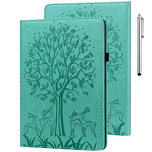 GLANDOTU Custodia per Huawei MediaPad T3 10 (9,6 pollici), con penna e portapenna, ultra sottile, funzione leggio in pelle PU, cover Huawei Mediapad T3 10, colore: verde albero