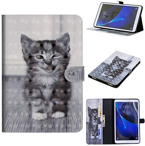 Sconosciuto Jian ying Samsung Galaxy Tab A 10.1 sm-t580 T585 Tough 3D Painted Smart Cover premium flip ultra slim leggero Protector Smiley cat