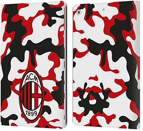 Head Case Designs Licenza Ufficiale AC Milan Camouflage Modelli Cresta Custodia Cover in Pelle a Portagoglio Compatibile con Apple iPad 10.2 2019/2020/2021