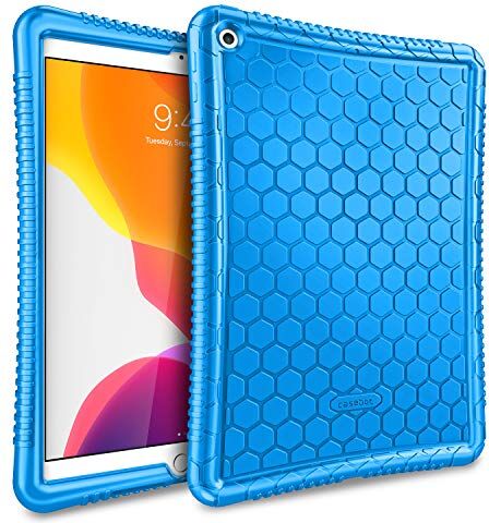 FINTIE Cover per iPad 10.2 Pollici 9a / 8a / 7a Generazione (2021 2020 2019) [Serie Honey Comb] Leggera Case Protettiva Custodia Antiurto in Silicone, Blu