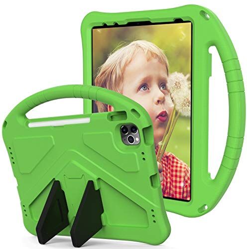 JCTek Custodia per bambini compatibile con iPad Air 4th Gen 2020 Tablet 2020, in gomma EVA resistente, con manico in gomma super protettiva, antiurto, per iPad Pro da 11", colore: Verde