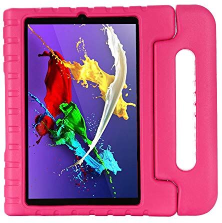 QANG Cover Lenovo Yoga Tab 5 YT-X705F 10.1", Custodia Protettiva Antiurto con Supporto Maniglia per Bambini per Lenovo Yoga Tab 5 YT-X705F 10.1" Tablet (Rosa Rossa)