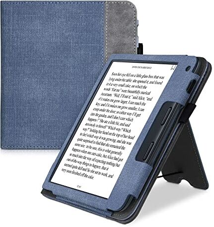 kwmobile Custodia eReader Compatibile con Kobo Libra 2 Cover Cover eBook Pelle PU con Chiusura Magnetica Stand Cinturino Mano e Porta Carte