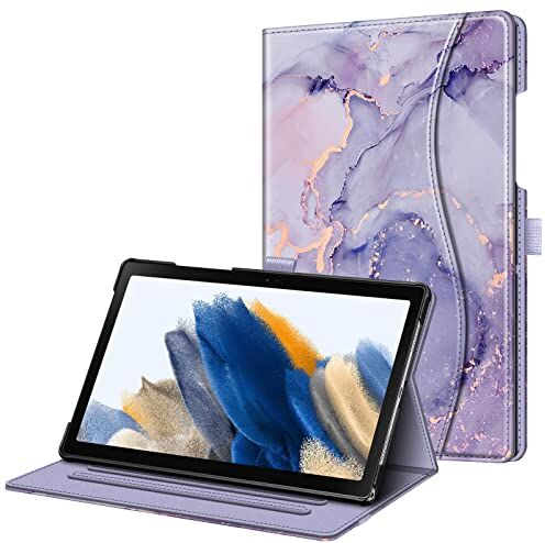 FINTIE Custodia per Samsung Galaxy Tab A8 10.5'' 2022 SM-X200/X205/X207, Multi-angli Stand Case Cover con Tasca Auto Sveglia/Sonno, Lilla Marble