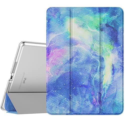 TiMOVO Cover per iPad 9 Generazione 2021/iPad 8 Generazione 2020/iPad 7 Generazione 2019, Custodia con Posteriore Traslucido Smart Cover con Auto Svegliati/Sonno per iPad 10.2", Nebulose Fantastiche