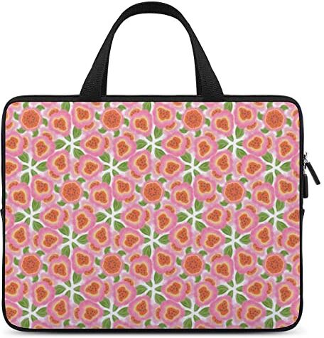 Generic Custodia per laptop con motivo floreale retrò con manico 13 15,6 pollici, Boho Slim Water resistente all'acqua Custodia protettiva per laptop Valigetta per computer Borsa per laptop (10inch,Pink)