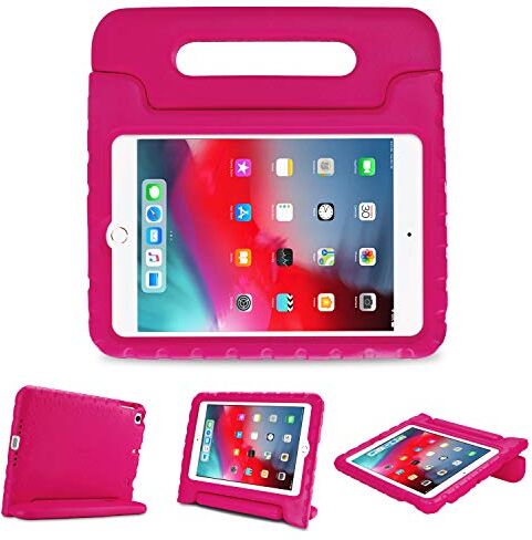 ProCase iPad Mini 5 2019/Mini 4 Bambini Custodia Antiurto, Cover Shockproof con Manico Convertibile, Leggera Custodia Super Protettiva Custodia Cover per 2019 Apple iPad Mini 5 7.9 pollici-Magenta