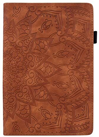 DodoBuy Custodia per Samsung Galaxy Tab A 8" 2019 P200/P205, Mandala Modello Flip Smart Cover in Pelle PU Copertura Case Borsa Multi-Angolo Supporto Slot per Schede Chiusura Magnetica Marrone