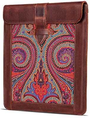 Londo iPad Pro 12.9 Case 2020 Custodia in vera pelle con tessuto per iPad Pro 2018-2020, compatibile con tutti i tablet da 12", colore: Marrone