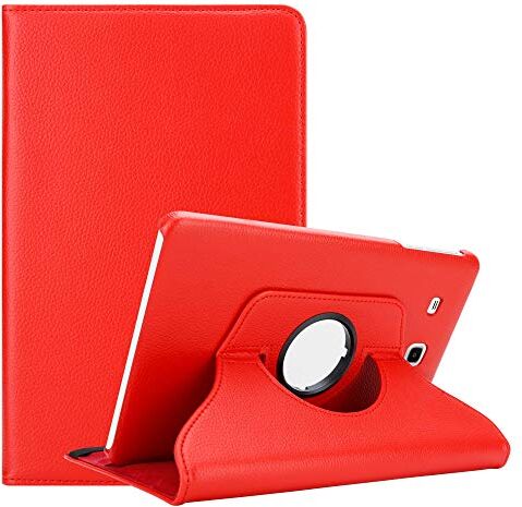 Cadorabo Custodia Tablet per Samsung Galaxy Tab E (9.6" Zoll) SM-T561 / T560 in ROSSO PAPAVERO – Copertura Protettiva in Stile Libro SENZA Auto Wake Up con Funzione Stand e Cerniera Elastico