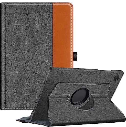 FINTIE Rotating Custodia per Samsung Galaxy Tab A8 10.5'' 2022 SM-X200/X205-360 Gradi di Rotazione Girevole Case Protettiva Cover con Auto Sveglia/Sonno, Grigio/Marrone