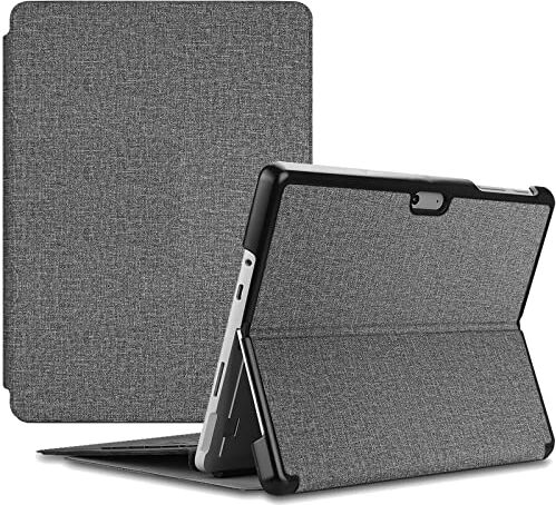 ProCase Custodia per Surface Go 2018/ Surface Go 2, Ultra Leggero e Sottile Custodia Protettiva in Pelle PU con Kickstand e Portapenna, Compatibile con Cover di Tipo Surface -Grigio Chiaro