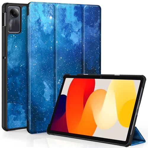 EasyAcc Custodia Cover Compatibile con Xiaomi Redmi Pad SE 11 Pollici 2023, Ultra Sottile Smart Cover in Pelle, Stella Blu