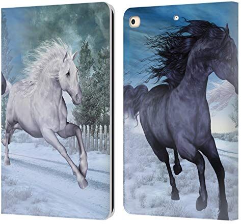 Head Case Designs Licenza Ufficiale Simone Gatterwe Libertà Nella Neve Cavalli Custodia Cover in Pelle a Portagoglio Compatibile con Apple iPad 9.7 2017 / iPad 9.7 2018