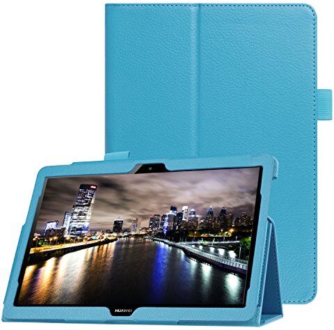 Lobwerk WiTa Store Custodia protettiva in ecopelle per Huawei MediaPad T3 10 Stand Case 9.6 pollici in omaggio pennino capacitivo blu Azzurro