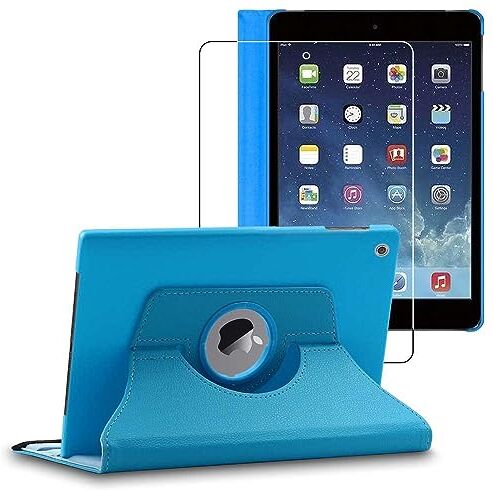 ebestStar Cover per iPad Mini 1/2/3 Apple, Custodia Protezione Rotazione 360, Pelle PU, Blu + Vetro Temperato