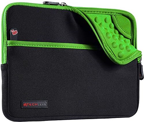 TECHGEAR Custodia Compatibile 10" Pollici Tablet Custodia Protettiva Manicotto in Neoprene Sottile e Rivestimento Interno Antiurto per Samsung Tab A 10.5" 10.1" Tab E 9.6" Surface Go e Altri, Verde