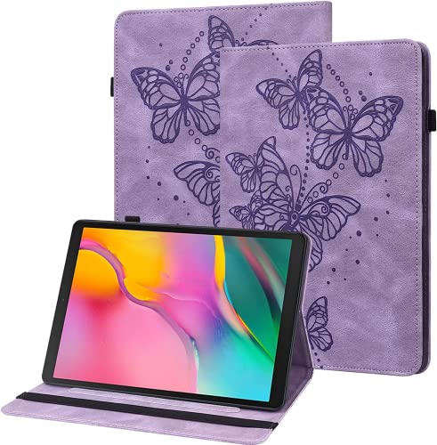 BOLELAW Custodia per Lenovo Tab M10 Plus 3rd Gen 10.6 pollici 2022 (TB125FU / TB128XU) con penna e portapenne, slot per carte di credito, funzione leggio, custodia flip fashion, colore: viola